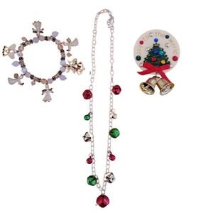Festive Holiday Jewelry Set with Bells and Charms